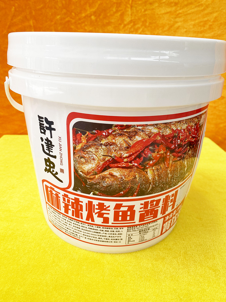 许建忠麻辣烤鱼酱料5kg/桶